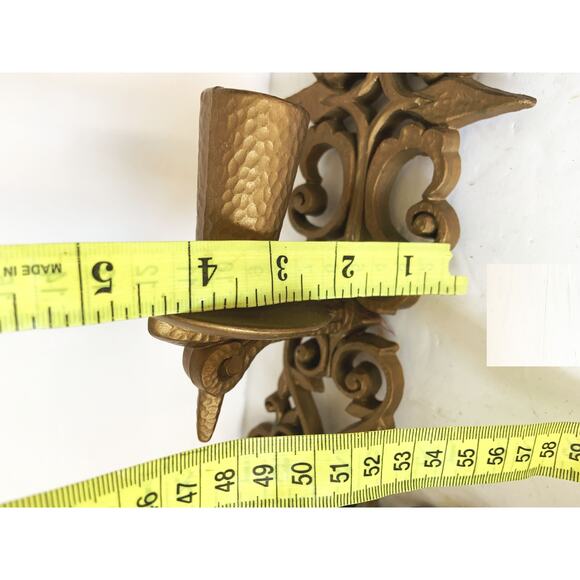 Vintage Pair Burwood Plastic Wall Sconce Candle Holders MCM Castlecore 15" - Picture 8 of 8